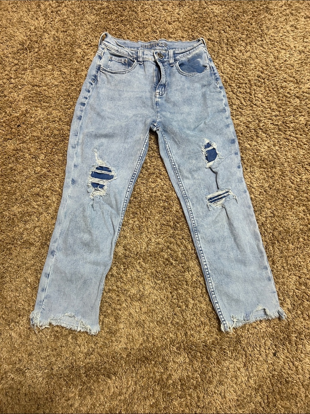 Light wash justice kids jeans size 18 (kids)